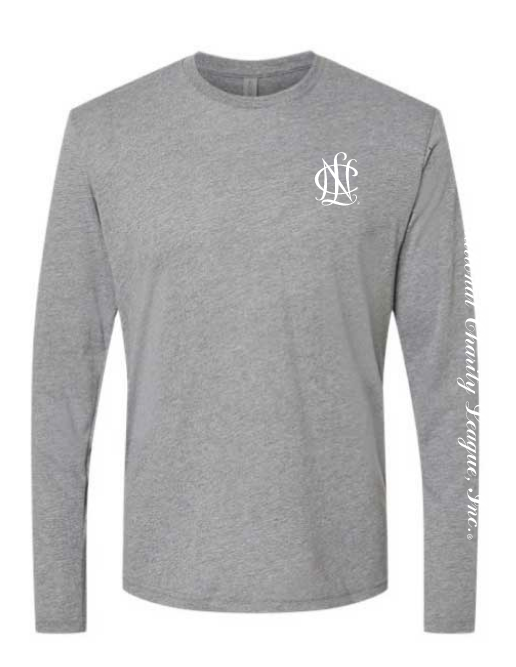 Shirt - Long Sleeve Crewneck, Grey with tagline on sleeve