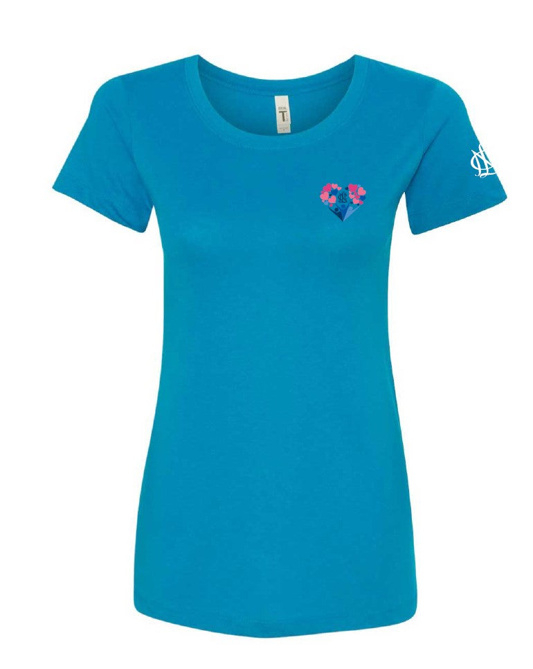 Shirt - Short Sleeve Crewneck T-shirt with Envision 100 logo, Turquoise